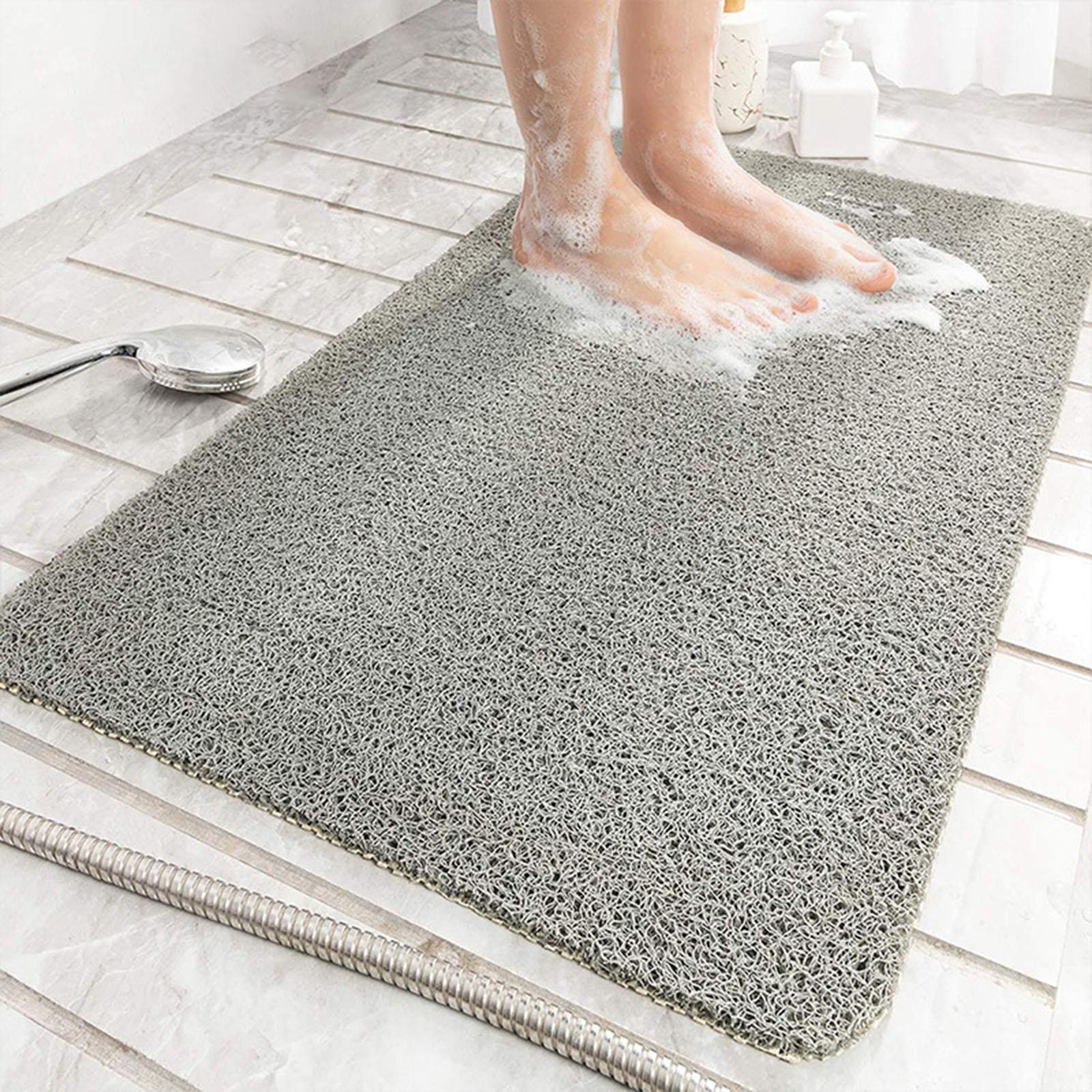 Bath Mat Foldable Loofah Mats Massage Foot Pad Shower Mat Bathroom Grey