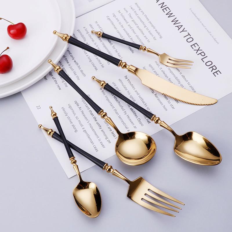 Bán Nhà Hàng Cao Cấp Thép Không Gỉ 304 Bộ Bít Tết Dao Muỗng Nĩa Thìa Cà Phê Trái Cây Dĩa Nhà Bếp Gia Đình bộ Đồ Ăn