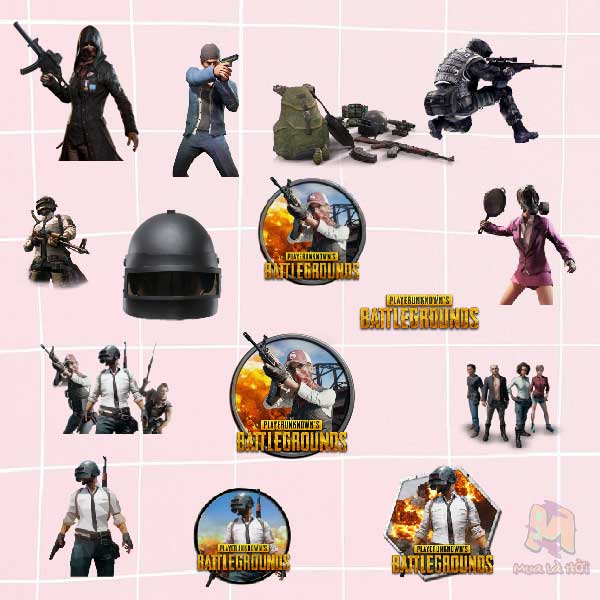 Miếng dán Stickers chủ đề game Pubg Mobile