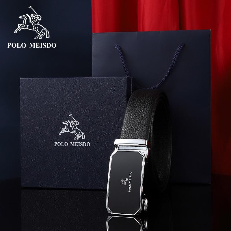 Thắt Lưng Nam Dây Nịt Nam Da Bò Cao Cấp Hàng Hiệu POLO MEISDO Khóa Tự Động