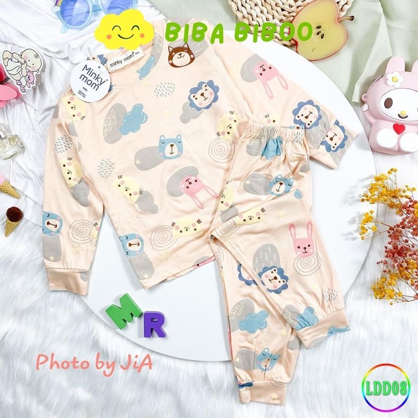 Bộ Quần Áo Trẻ Em Dài Tay Minky Mom LDD08 Từ 8-28 Kg, Vải Thun Lạnh Mềm Mại, Co Giãn, Thấm Hút Mồ Hôi - Màu Nude