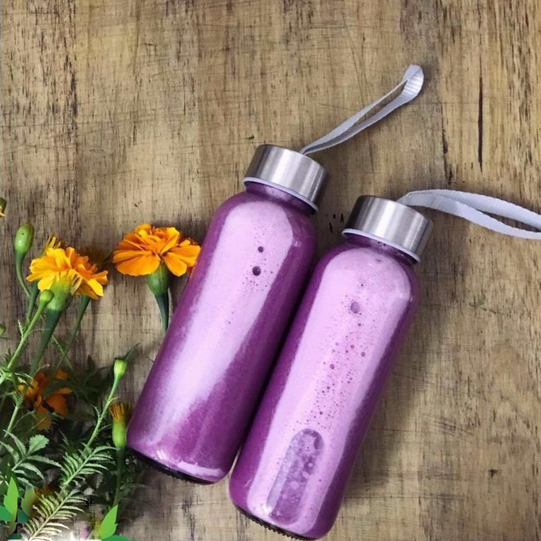 Combo 5 Chai Thủy Tinh đựng nước 300ML - Nắp Thiếc vặn có dây treo