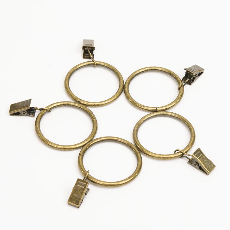 Vòng rèm - Bộ 14 vòng rèm trang trí với vòng clip mạnh mẽ 4,5 mm đường kính - màu đen