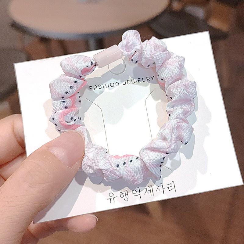 Dây Buộc Tóc Scrunchies Nhún Hoa Xinh Xắn