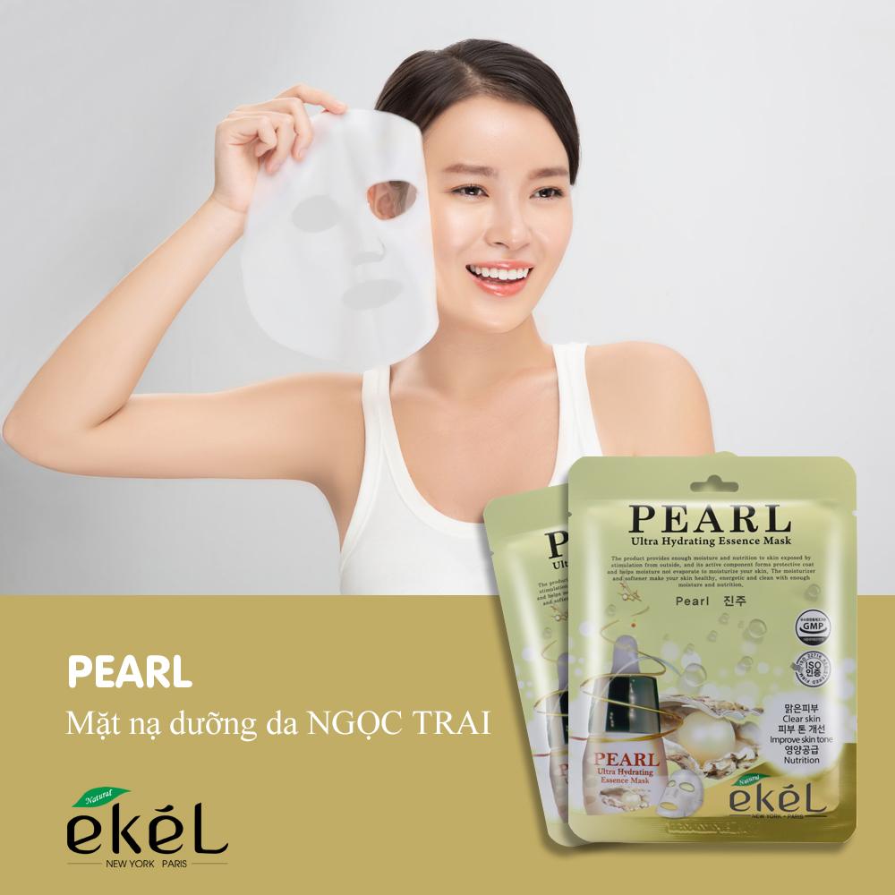 Combo 10 mặt nạ dưỡng da tặng 3 mặt nạ dưỡng da bất kỳ EKEL Pearl ULtra Hydrating Essence Mask