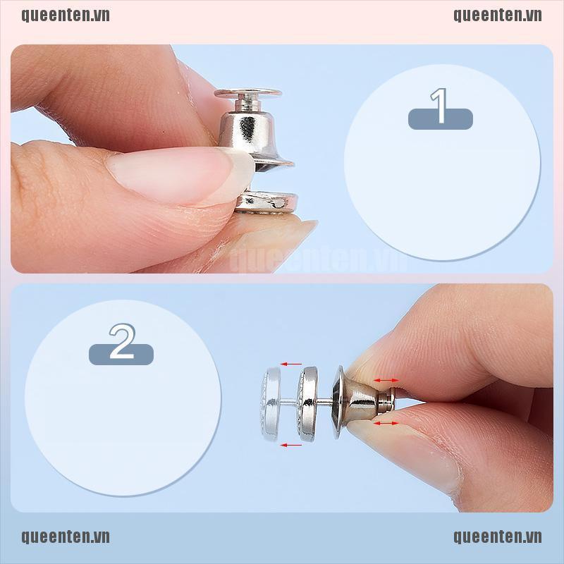 1Set DIY Invisible Adjust Button Metal Jeans Waist Removable Buckle Waist Button QUVN