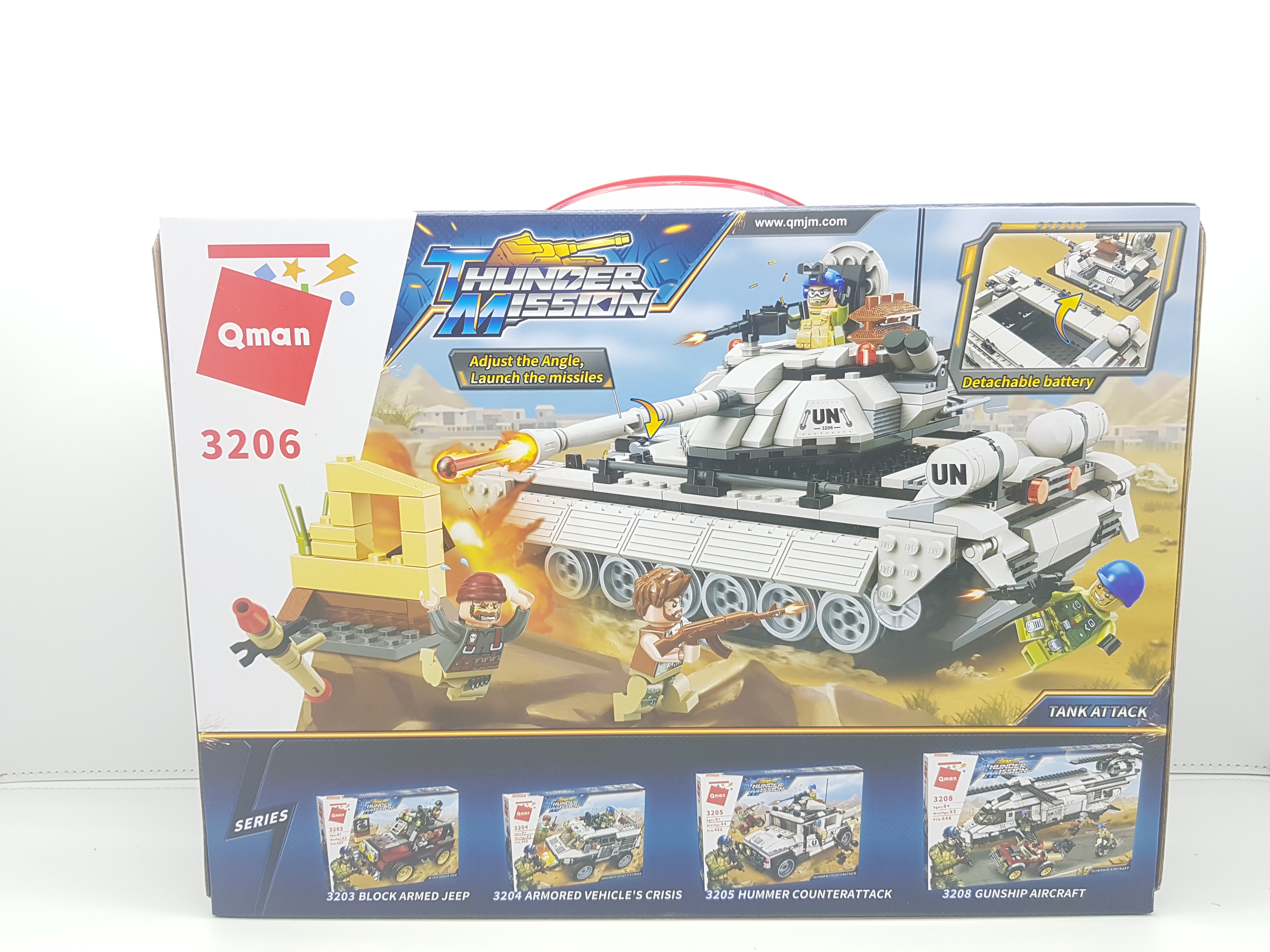 Đồ chơi lắp ghép, xếp hình xe tăng Cuộc tấn công TM3206 QMAN Tank Attack