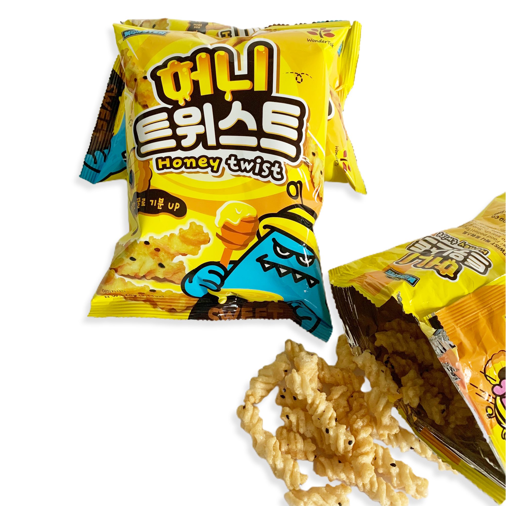 Snack quẩy xoắn mật ong, bimbim giòn ngọt vị quế Sweet Monster VN phân phối độc quyền Hàn Quốc