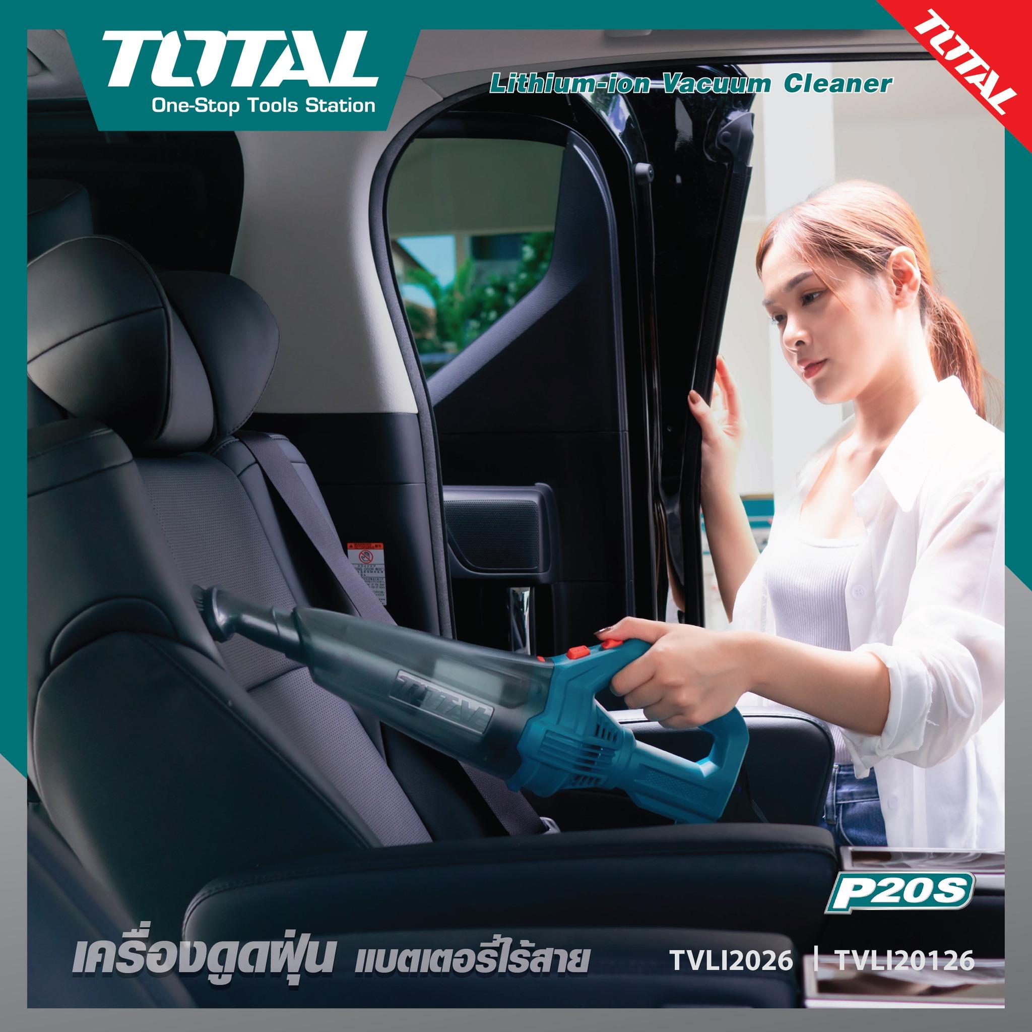 MÁY HÚT BỤI 0.5L DÙNG PIN LITHIUM 20V  (1 pin 2.0Ah + sạc )TOTAL TVLI20126 - HÀNG CHÍNH HÃNG