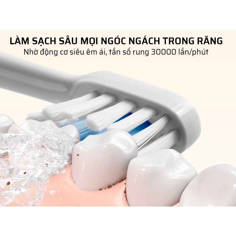 Combo 3 Đầu bàn chải thay thế cho bàn chải đánh răng điện Xiaomi Mijia T300 T500 - Hàng chính hãng