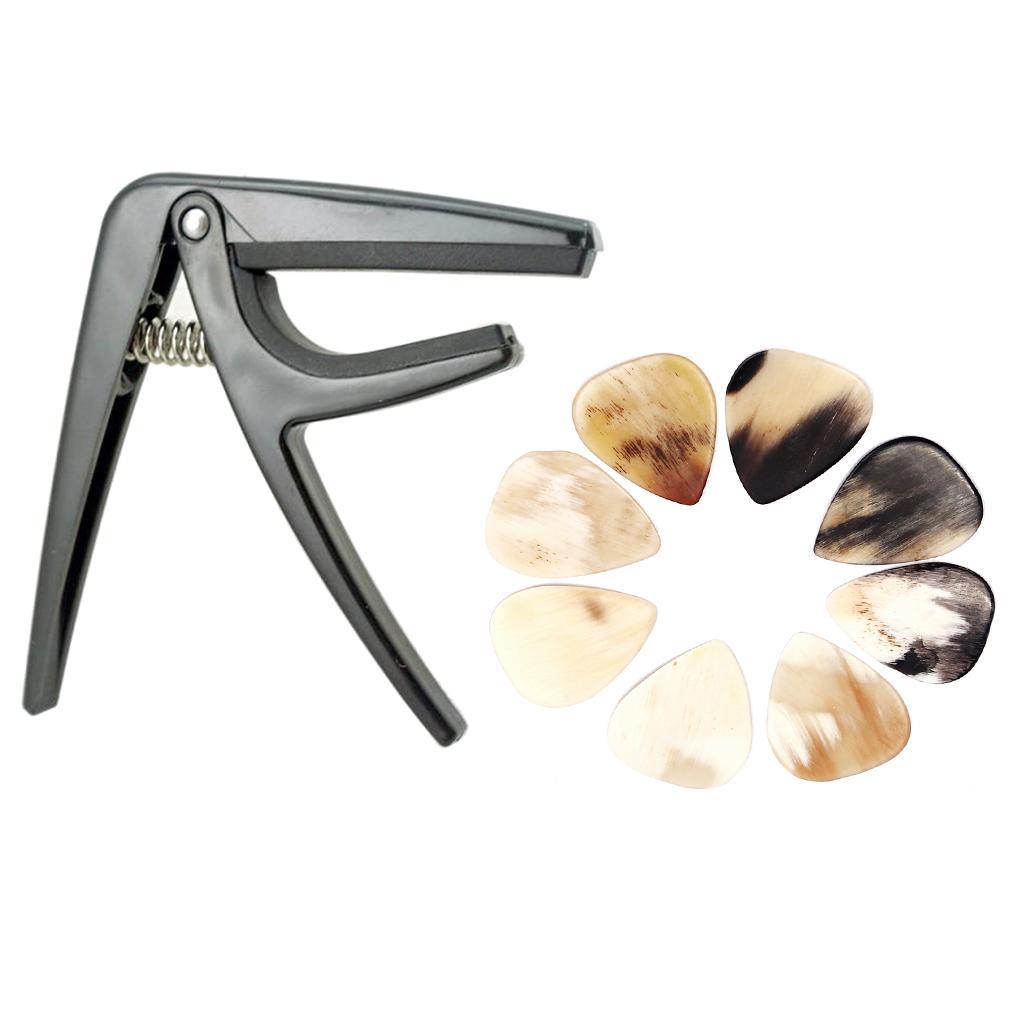 1 Piece Quick Change Capo With 8 Pieces Picks for Ukulele 4 String