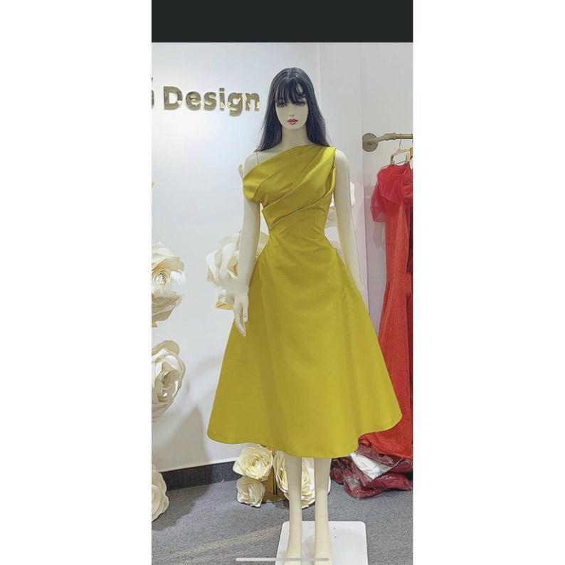ĐẦM XOÈ CHÉO VAI LỤA TAFFETA CAO CẤP - SIZE M/L ĐẾN 57KG - MS222V MMR