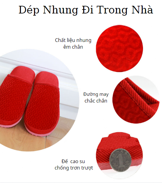 DÉP BÔNG ĐI TRONG NHÀ CAO CẤP LÔNG MỊN