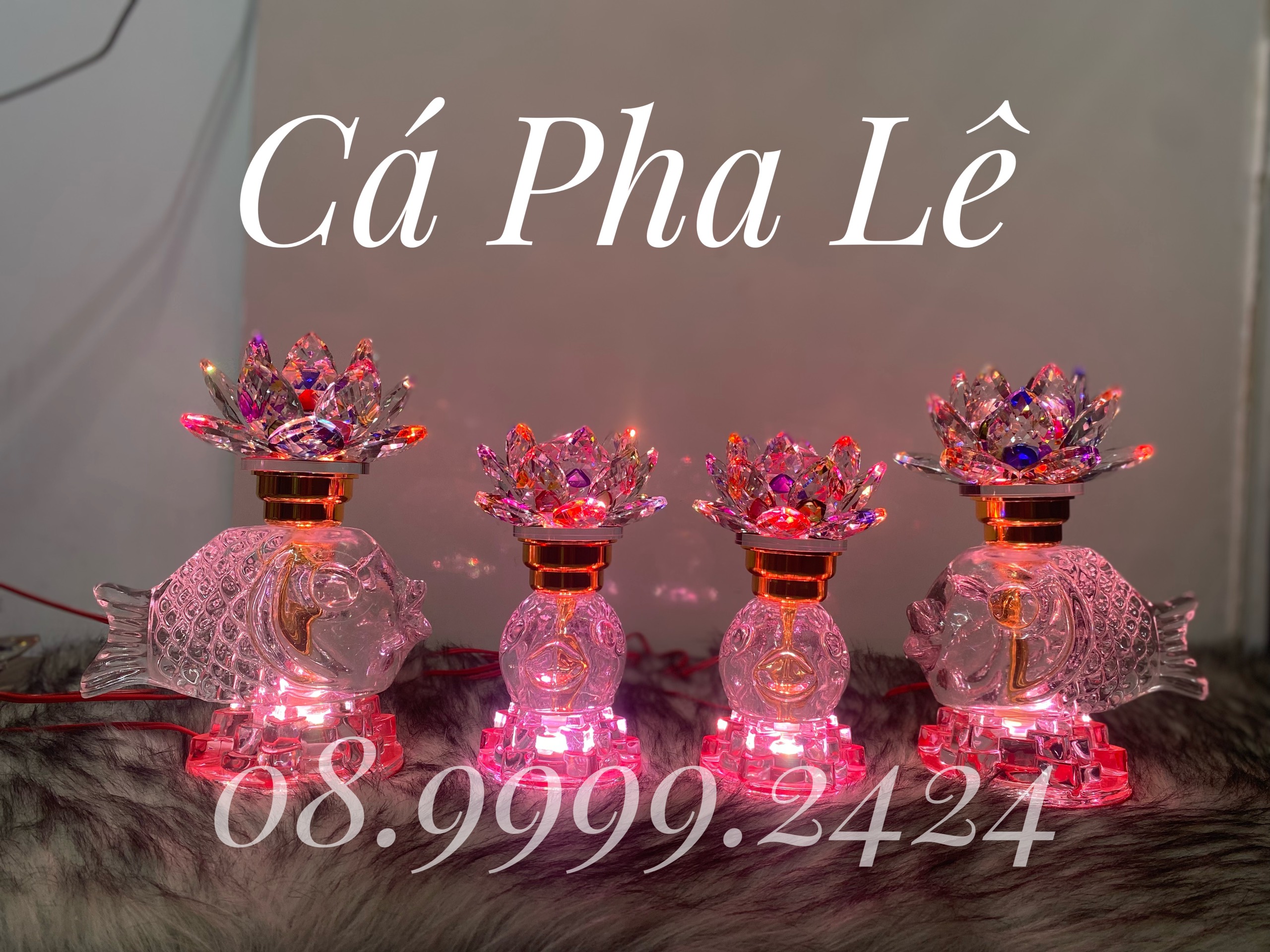 ĐÈN THỜ CÁ PHA LÊ CAO CẤP 17cm