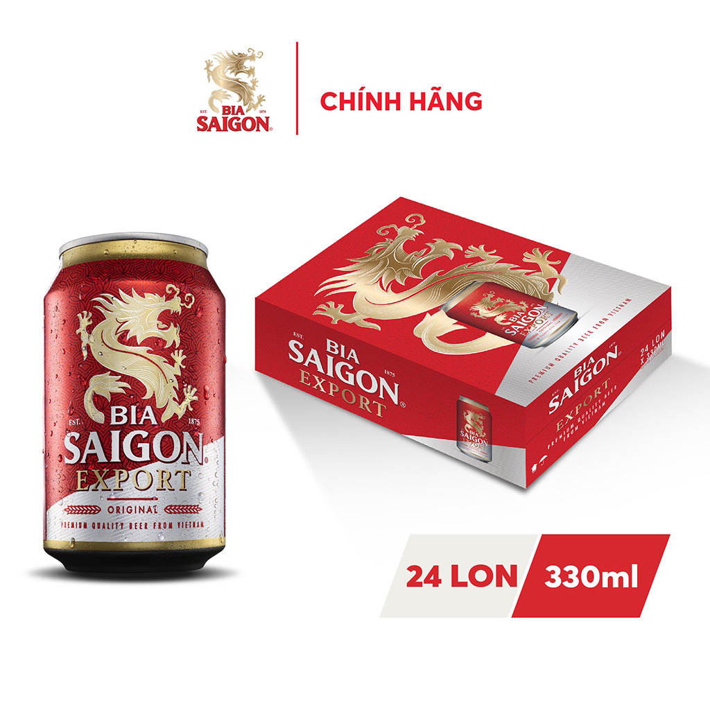Thùng 24 Lon Bia Sài Gòn Export 330ml