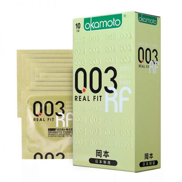 Bao Cao Su Okamoto 0.03 Cool Siêu mỏng Bóng Láng Mát lạnh Hộp 8 Cái