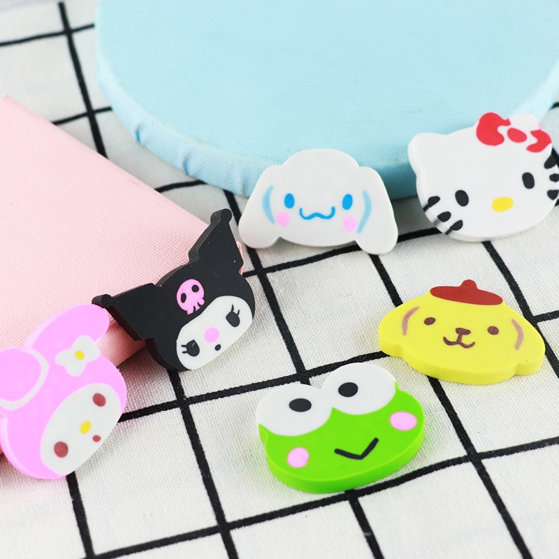 Đồ dùng học tập cho bé, Bộ 6 cục gôm tẩy siêu anh hùng, các nhân vật hoạt hình nhiều mẫu cho bé