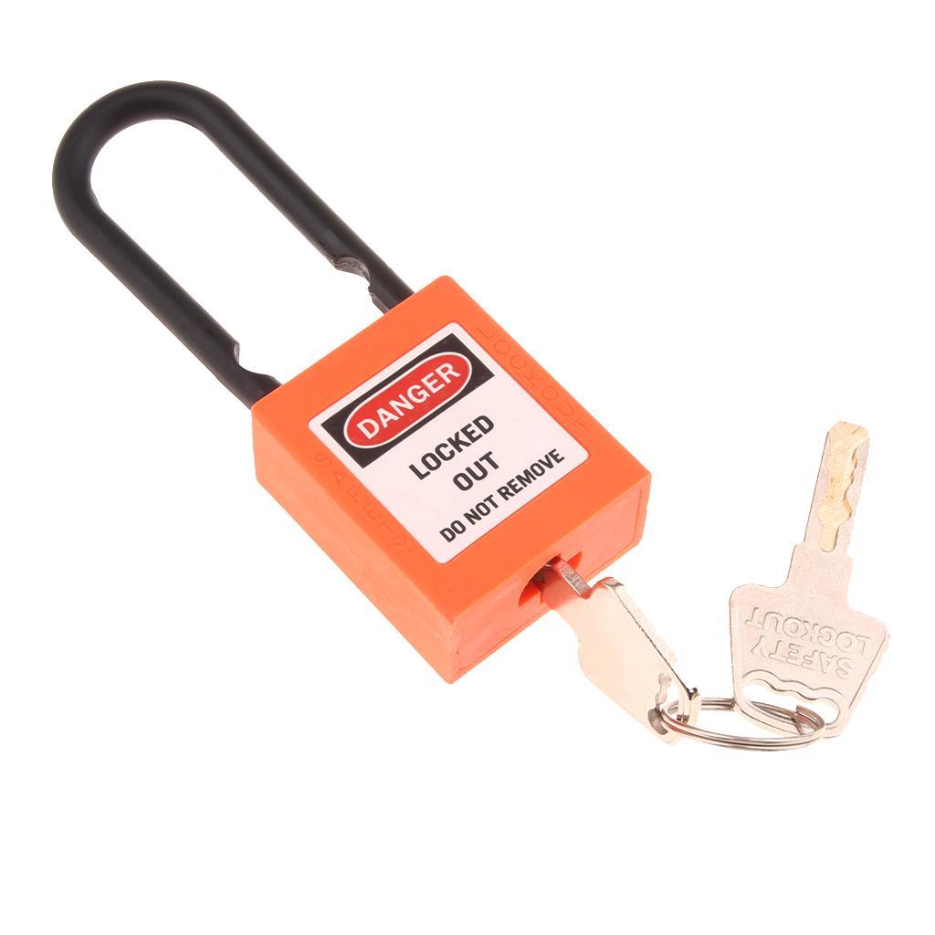 2xSafety Security Lockout Padlock Keyed Different PVC Stainless Steel Orange