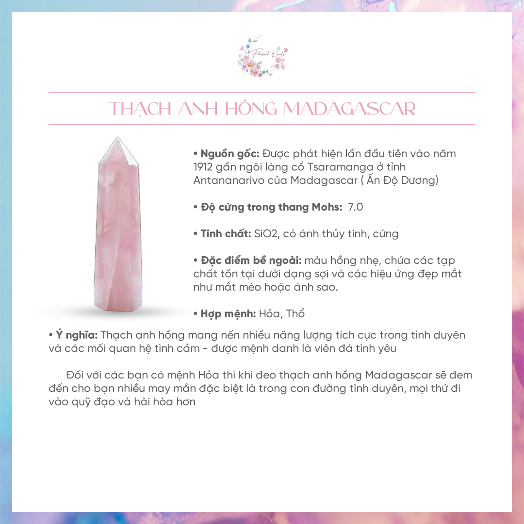 Vòng Đeo Tay Singapore Đá Mặt Trăng Floral Knots Với Hạt Charm Hình Trái Tim