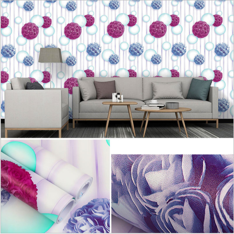 Cuộn 5m Decal Giấy Dán Tường Tú cầu hoa sắc màu
