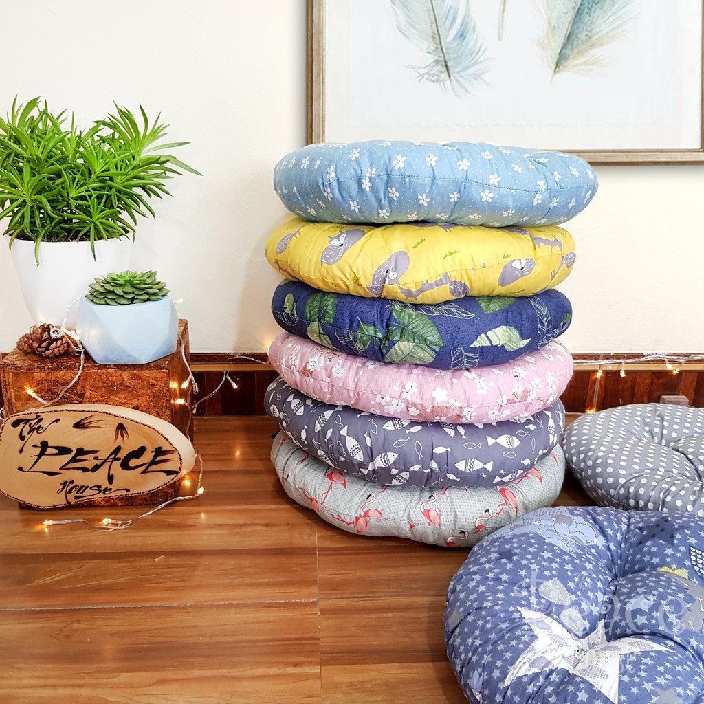 Đệm Tròn Ngồi Bệt , Đệm Lót Ghế Xinh Xắn Phong Cách Nhật Bản Kích Cỡ 45x5cm - Hàng Loại 1 Chính Hãng MINIIN