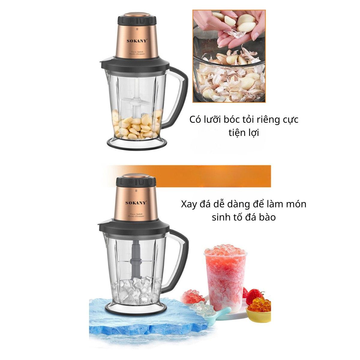 Máy xay sinh tố đa năng công suất cao 1000W xay đá viên dễ dàng SOKANY SK-7039 - HÀNG CHÍNH HÃNG - DELIYA