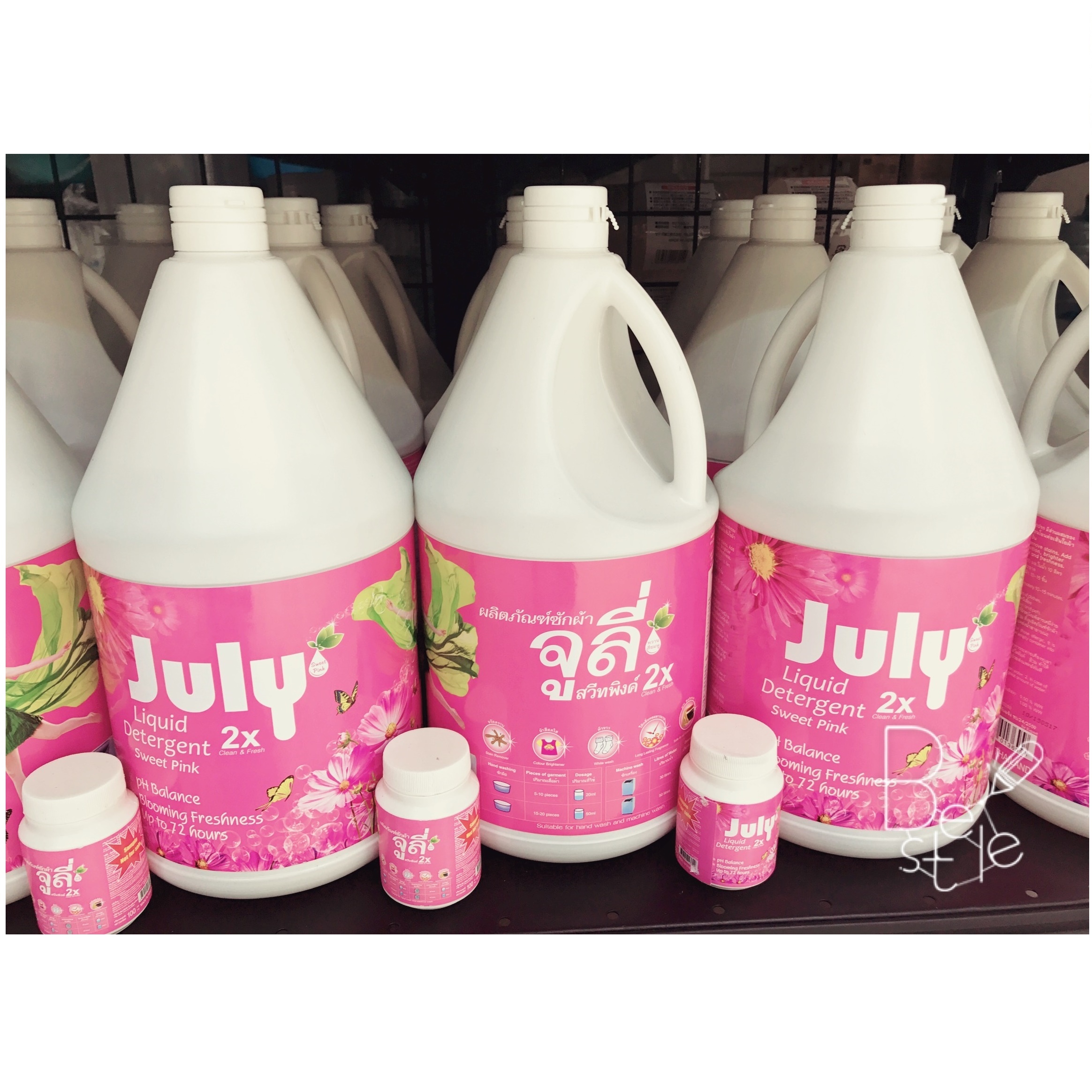 Combo 01 Can nước giặt siêu sạch July 2X 3,5L - Hàng Thái Lan nhập khẩu + 01 Túi lưới giặt quần áo dạng ống Seiwa Pro - Made in Japan
