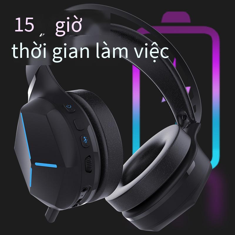 Tai nghe không dây chơi game chế độ kép Bluetooth 2.4G thuận lợi nhất chế độ tất cả trong một Đèn RGB đầy màu sắc tai nghe chơi game không dây
