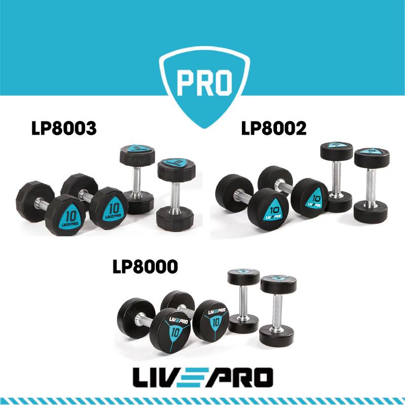 Tạ tay, tạ đơn cao cấp Chất Liệu Urethane 16KG x2 tập gym thể hình Livepro Chính Hãng PREMIUM URETHANE DUMBBELLS