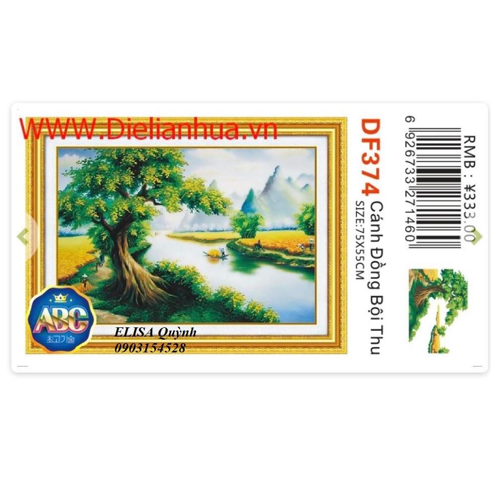 Tranh đá cánh đồng bội thu DF374 - kích thước: 75 * 55cm.