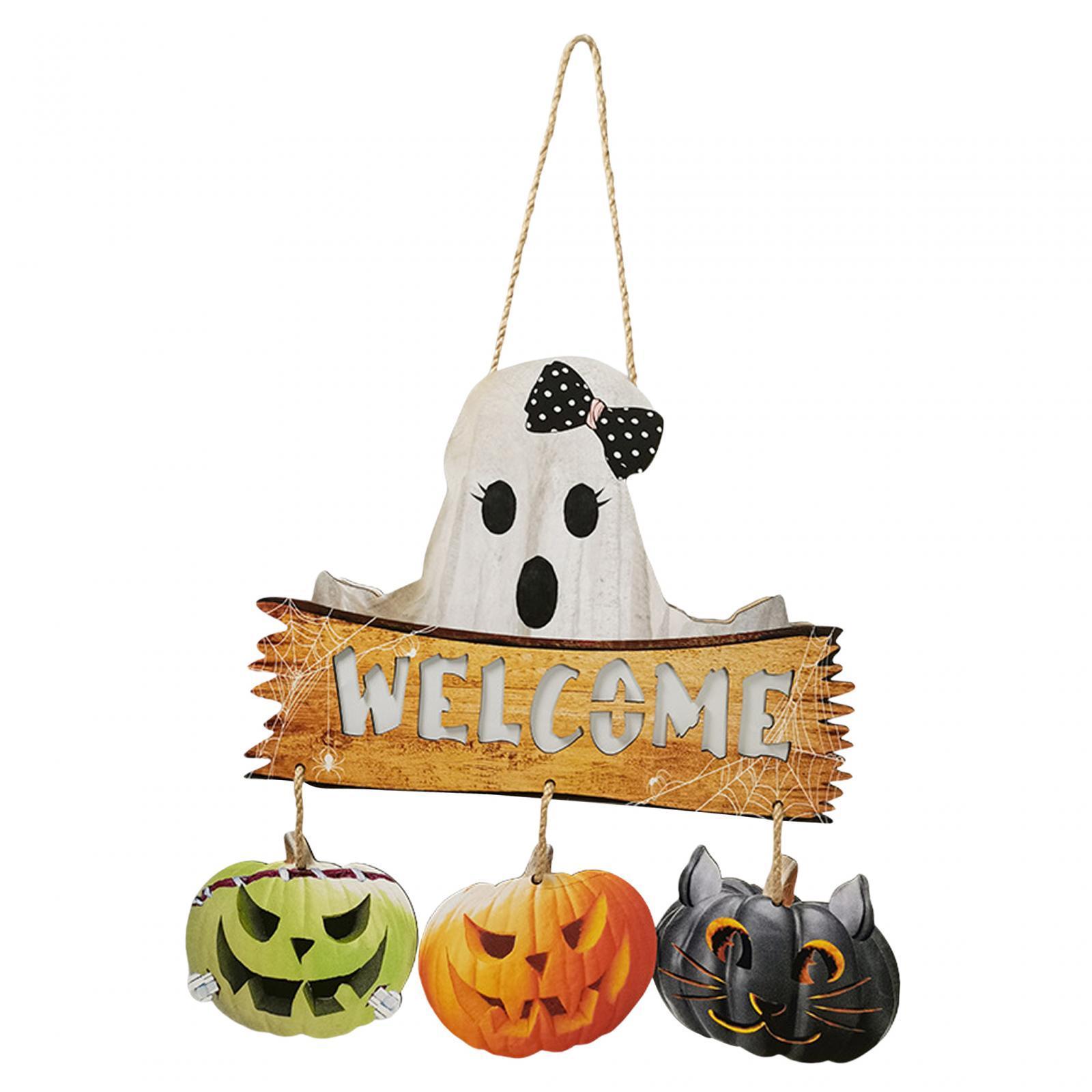 Halloween Door Sign Halloween Door Wreath Halloween Wooden Signs Porch Sign