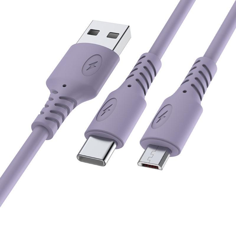 Dây Cáp Sạc Nhanh Hai Đầu Micro USB Type C 3 / 2 / 1M Cho Điện Thoại