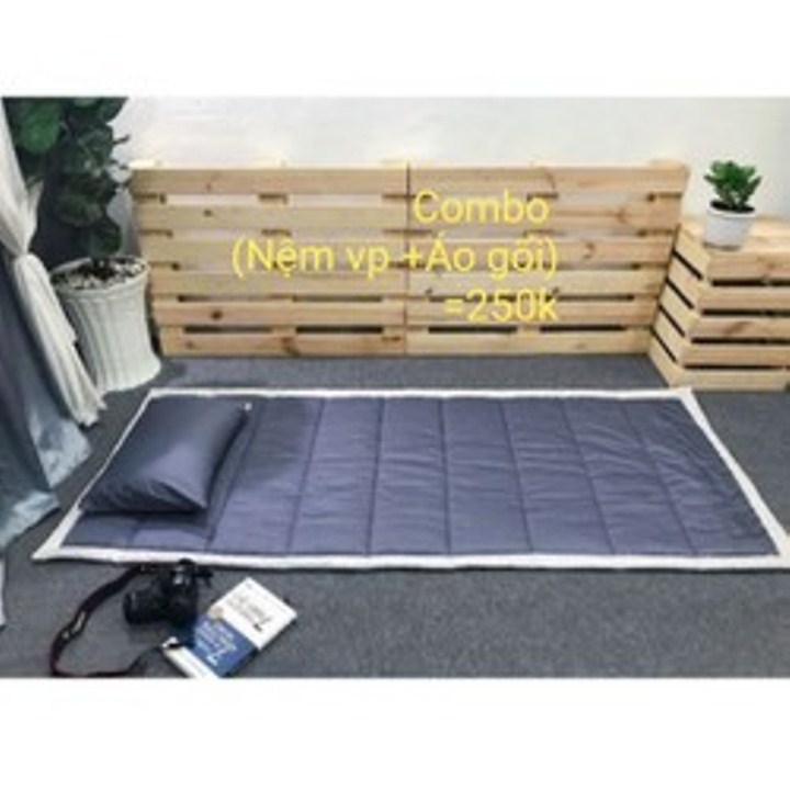 Nệm / Đệm Văn Phòng , Nệm Cuộn Trải Sàn Kiểu Nhật + Tặng Kèm 1 Áo Gối 40 x 60cm : Nhiều Màu - Shop Giao Ngẫu Nhiên