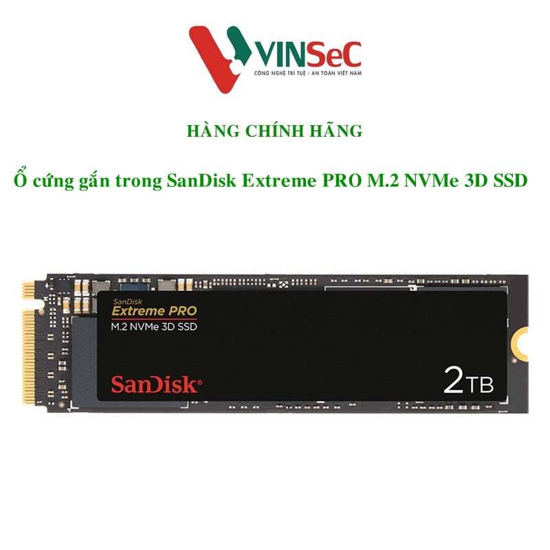 SanDisk Extreme PRO M.2 NVMe 3D SSD, SSDXPM2 2TB - Hàng Chính Hãng