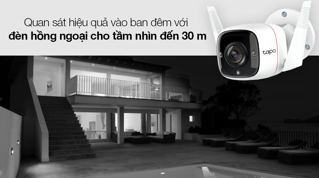 Camera Wi-Fi An Ninh Ngoài Trời Tp-link Tapo C310 Độ Phân Giải 3MP | Hàng Chính Hãng | Màu Trắng