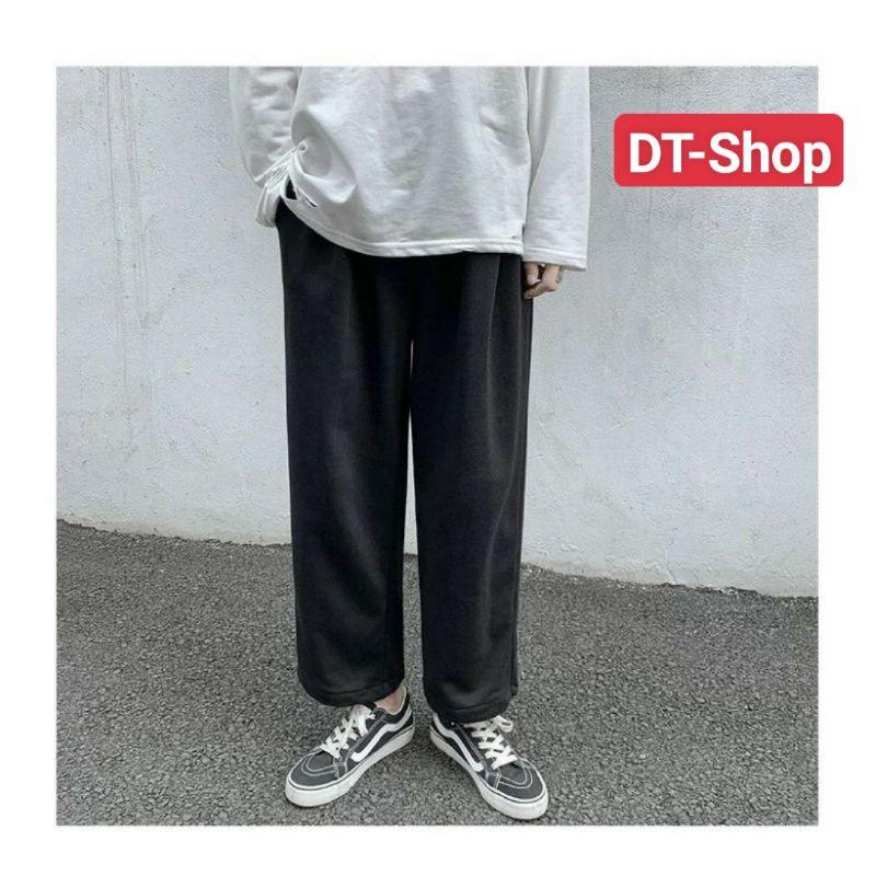 Quần cull nỉ mặc 2 kiểu bo chân dây rút siêu hot, quần ống xuông, quần ống rộng nam nữ Unisex
