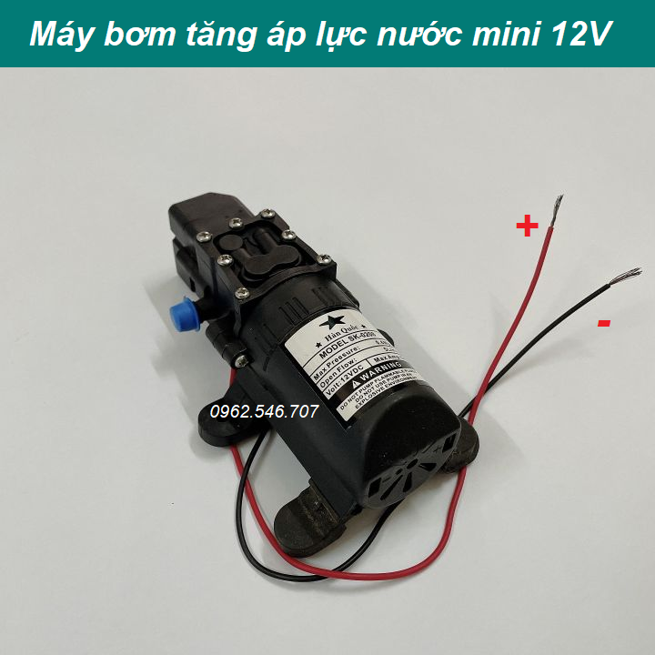 Bơm phun sương 12v tự động ngắt khi khóa đầu vòi ứng dụng rộng rãi trong phun sương tưới lan, rửa máy lạnh, rửa xe, máy bơm phun sương 12v bơm tăng áp mini 12v