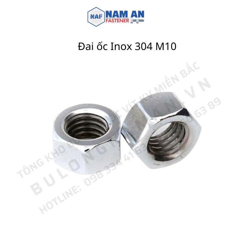 50 con Đai ốc Inox 304 M6, M8, M10, M12, đai ốc lục giác Inox, ê cu Inox 304