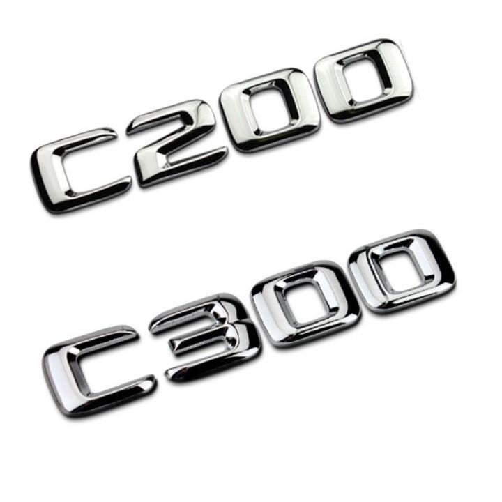 Decal tem chữ dán đuôi dành cho xe ô tô Mercedes C200 và C300
