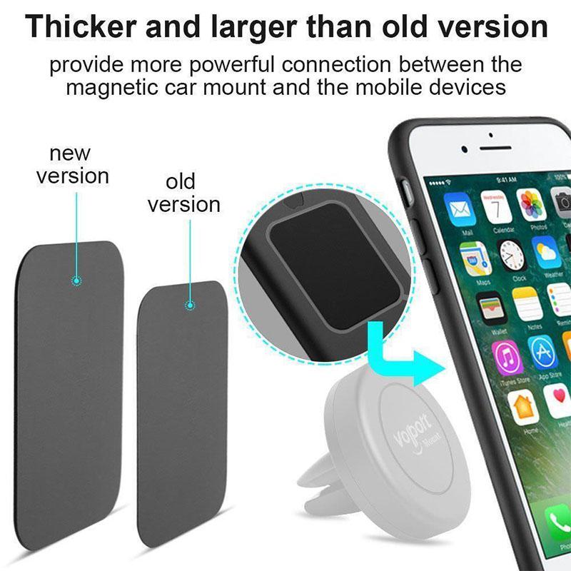 8 Pcs Magnetic Metal Plates Sticker for Smart Phones Matte Black
