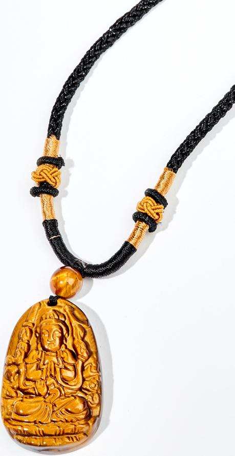 Mặt Dây Chuyền Thiền Thủ Thiên Nhãn Bồ Tát Đá Mắt Hổ Ngọc Quý Gemstones