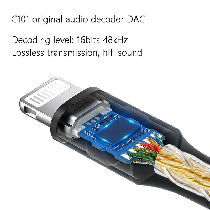 [NC] JCALLY JM08L Bộ giải mã với Chip Dac C101 | Cáp chuyển đổi âm thanh cho IP | Dongle Dac Amp - Hàng Chính Hãng
