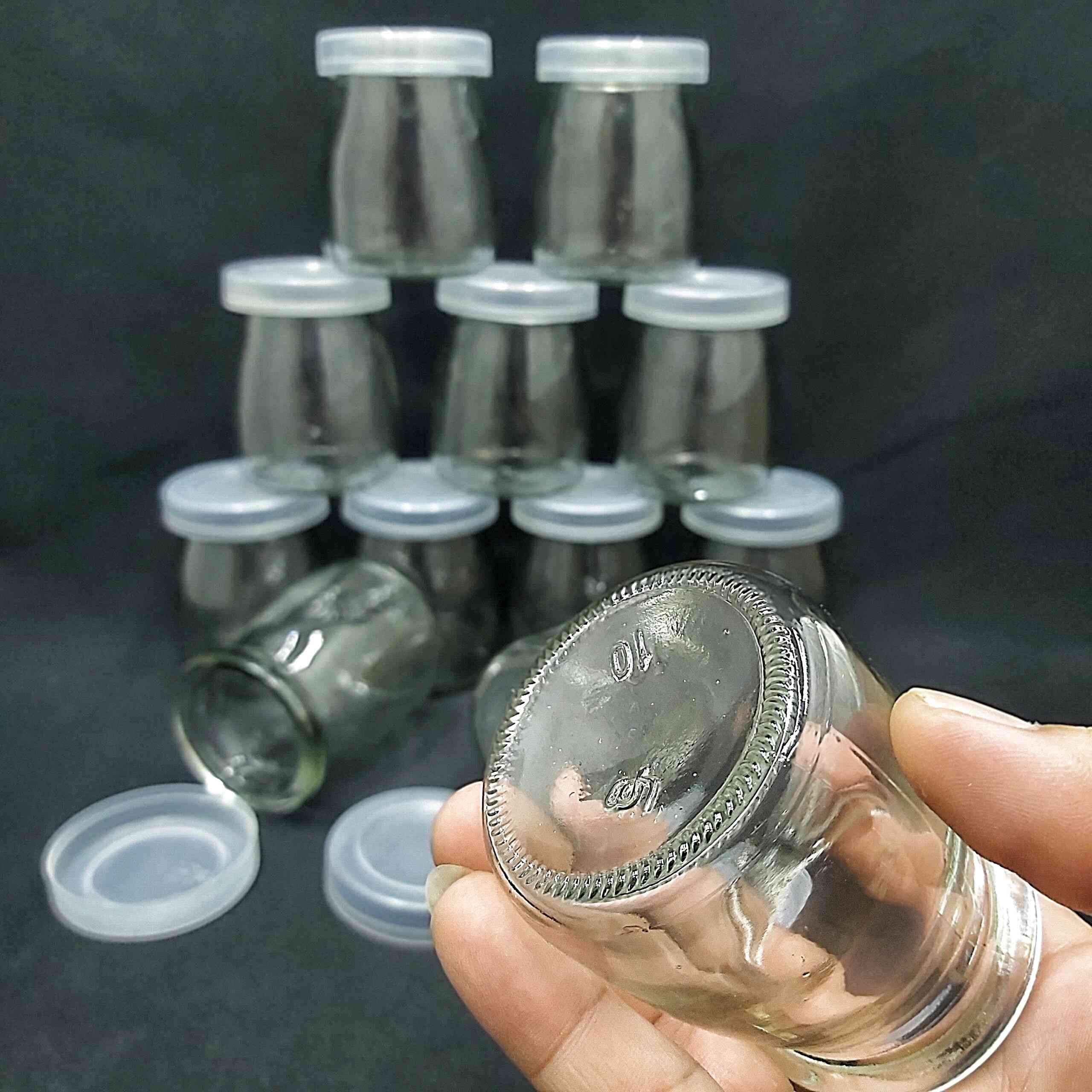 Combo 12 hũ thủy tinh đựng sữa chua 100ml mẫu Trụ Tròn Vát eo - nắp nhựa – hủ yaourt thủy tinh siêu trong - Hàng Chất Lượng