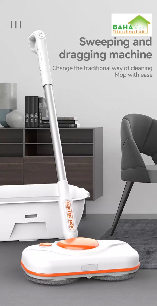 BỘ CÂY LAU NHÀ ĐIỆN KHÔNG DÂY CÓ 2 BÁNH XOAY TỰ ĐỘNG PHUN NƯỚC 3 TRONG 1 "BAHAMAR" Phù hợp dùng: Phòng khách, phòng ngủ, văn phòng, nhà bếp