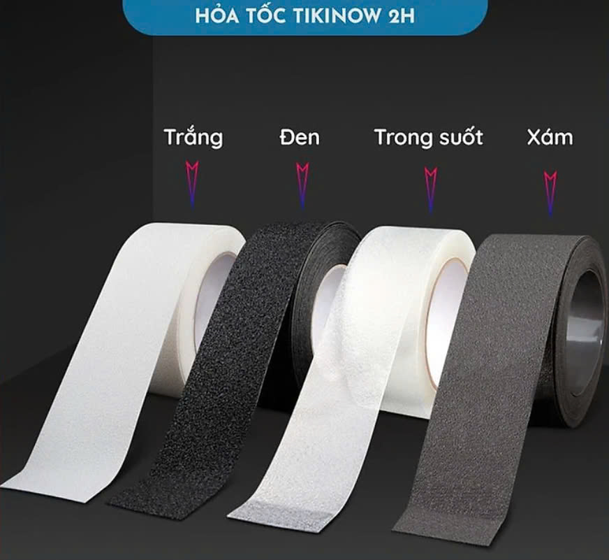 Băng Keo Nhám Chống Trơn Trượt Cầu Thang, Bậc Cửa Oto MÀU ĐEN 5cm x 5m