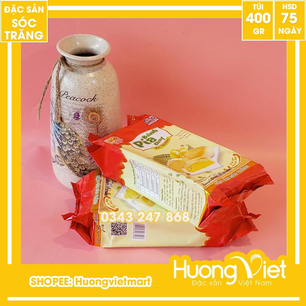 Bánh pía chay đậu xanh sầu riêng Tân Huê Viên 400g, bánh pía Sóc Trăng ăn chay không trứng muối