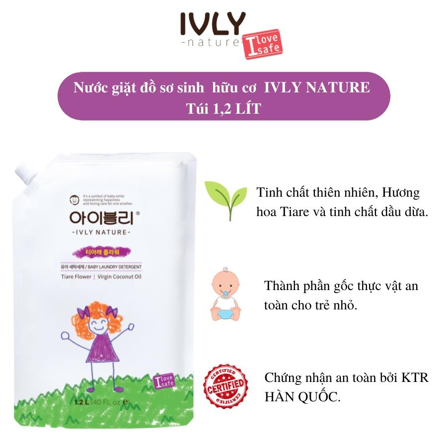 Nước giặt quần áo IVLY NATURE hương hoa Tiare dung tích 1800ml nhập khẩu Hàn Quốc ivly005