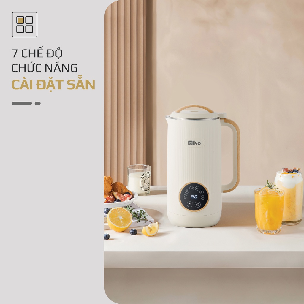 Máy Làm Sữa Hạt Mini OLIVO CB400 PRO Thương Hiệu Mỹ, 7 Chức Năng Dung Tích 0.6 Lít Công Suất 600 W - Hàng Chính Hãng