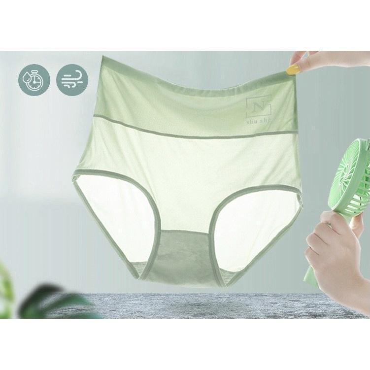 Quần lót nữ CẠP CAO Shushe, chất su lụa băng thông khí, thoáng mát, chất đẹp Women Xanh Lá - Xanh lá