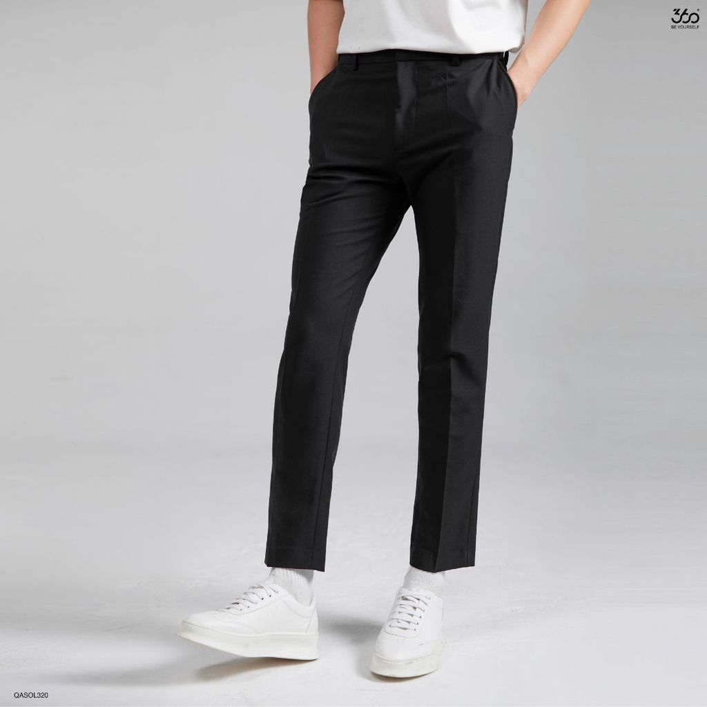 Quần âu nam cạp cao dáng slimfit thương hiệu 360 Boutique có chun điều chỉnh eo chất liệu cotton cao cấp - QASOL320